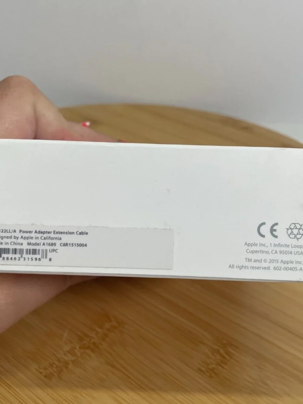 Apple Power Adapter Extension Cable A1689 MK122LL/A White Authentic